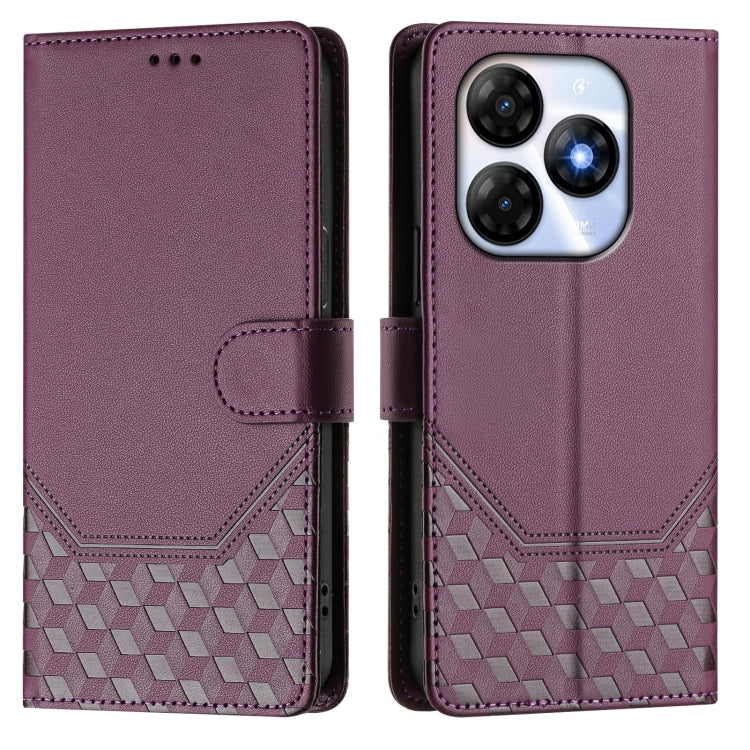 For itel P55 4G / Infinix Smart 8 Honeycomb Embossing RFID Leather Phone Case