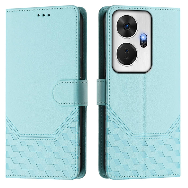 For itel P55+ Honeycomb Embossing RFID Leather Phone Case