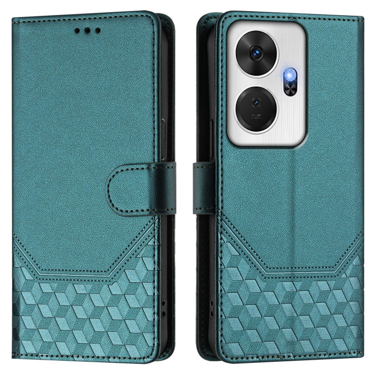 For itel P55+ Honeycomb Embossing RFID Leather Phone Case