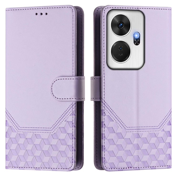 For itel P55+ Honeycomb Embossing RFID Leather Phone Case