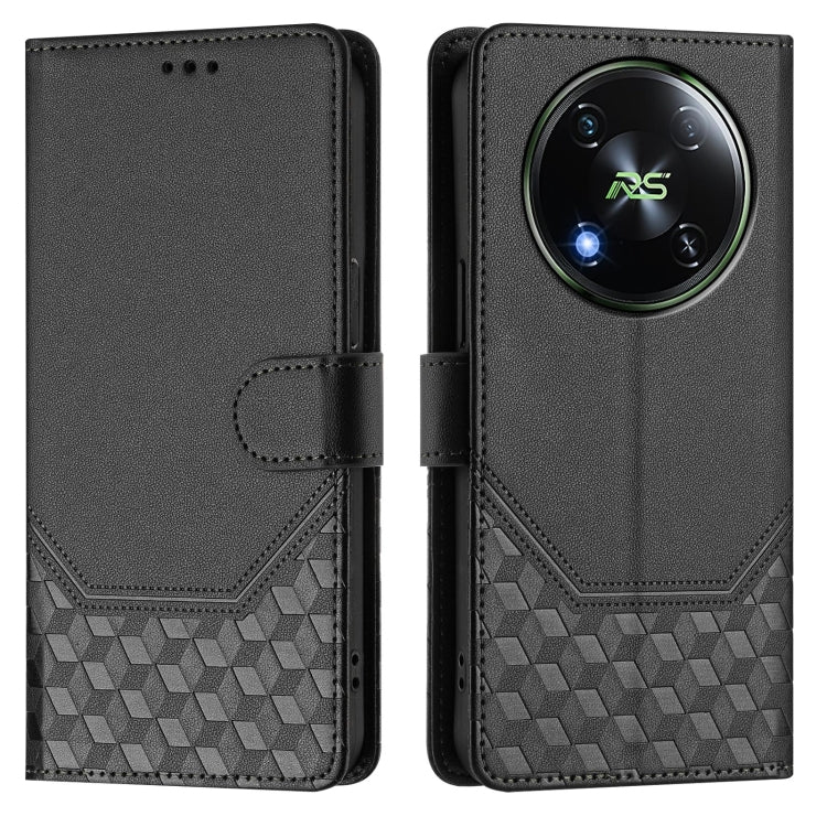 For itel RS4 S666LN Honeycomb Embossing RFID Leather Phone Case