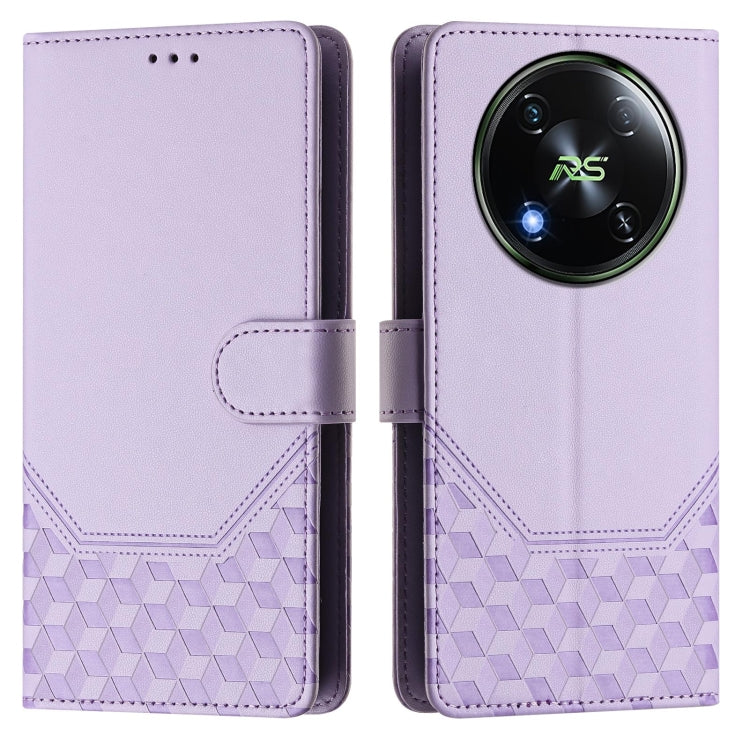 For itel RS4 S666LN Honeycomb Embossing RFID Leather Phone Case