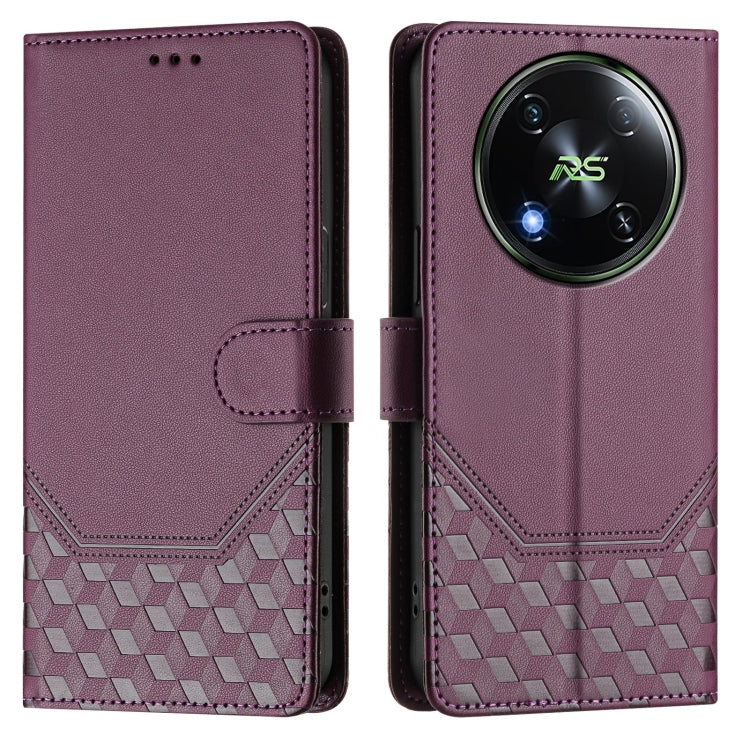 For itel RS4 S666LN Honeycomb Embossing RFID Leather Phone Case