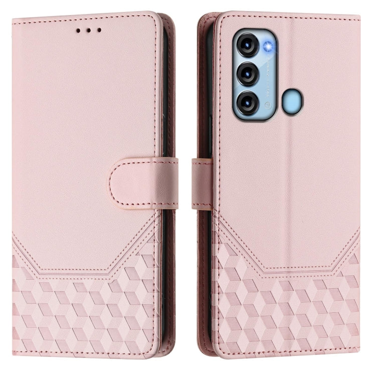 For itel S17 / Vision 3 Honeycomb Embossing RFID Leather Phone Case