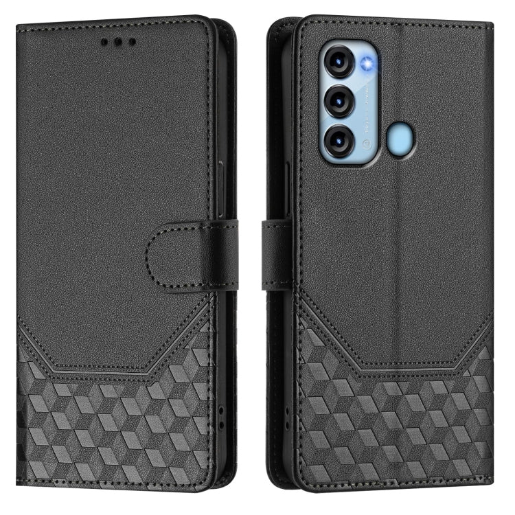 For itel S17 / Vision 3 Honeycomb Embossing RFID Leather Phone Case