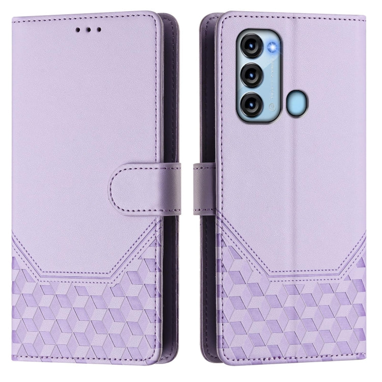 For itel S17 / Vision 3 Honeycomb Embossing RFID Leather Phone Case