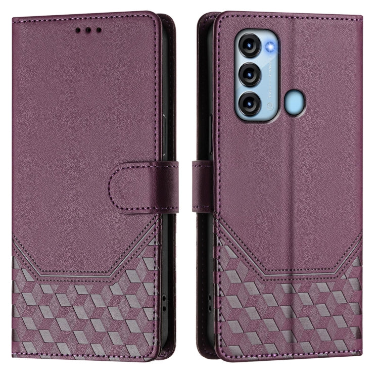 For itel S17 / Vision 3 Honeycomb Embossing RFID Leather Phone Case