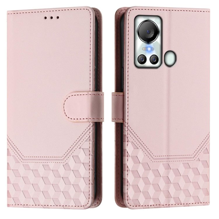 For itel S18 Honeycomb Embossing RFID Leather Phone Case