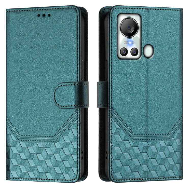 For itel S18 Honeycomb Embossing RFID Leather Phone Case