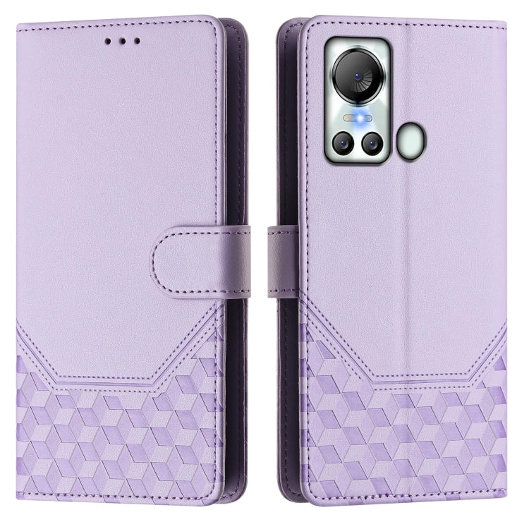 For itel S18 Honeycomb Embossing RFID Leather Phone Case