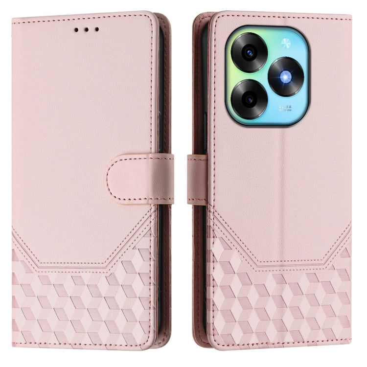 For itel S23+ Honeycomb Embossing RFID Leather Phone Case