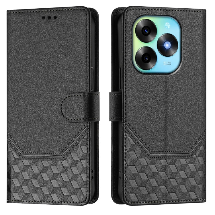 For itel S23+ Honeycomb Embossing RFID Leather Phone Case