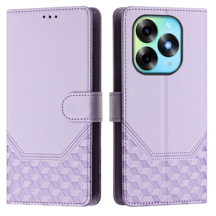 For itel S23+ Honeycomb Embossing RFID Leather Phone Case