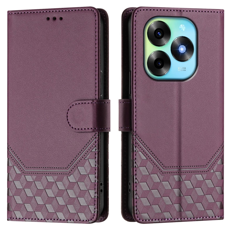 For itel S23+ Honeycomb Embossing RFID Leather Phone Case