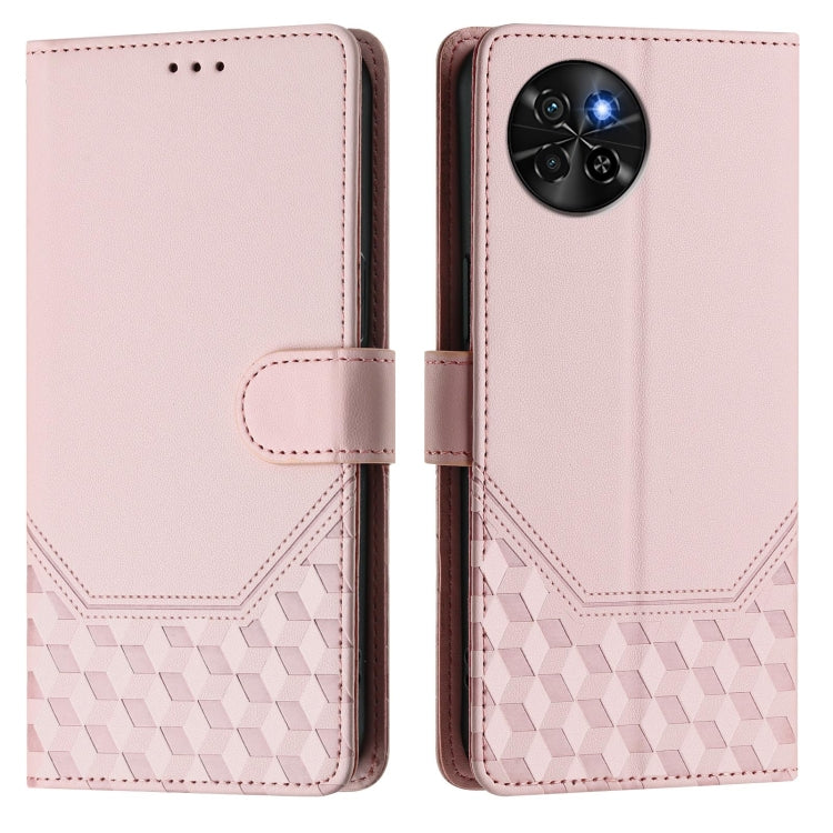 For itel S23 S665L Honeycomb Embossing RFID Leather Phone Case