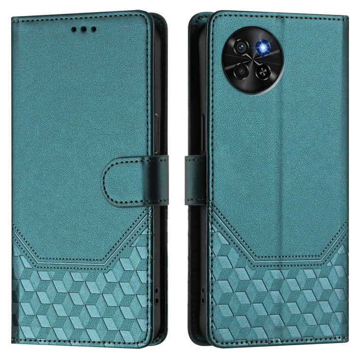 For itel S23 S665L Honeycomb Embossing RFID Leather Phone Case