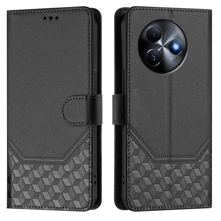 For itel S24 Honeycomb Embossing RFID Leather Phone Case