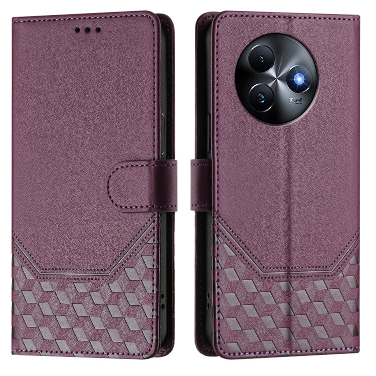 For itel S24 Honeycomb Embossing RFID Leather Phone Case
