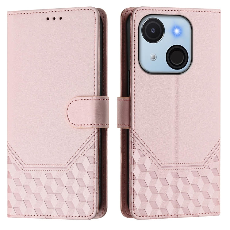 For itel A50C Honeycomb Embossing RFID Leather Phone Case