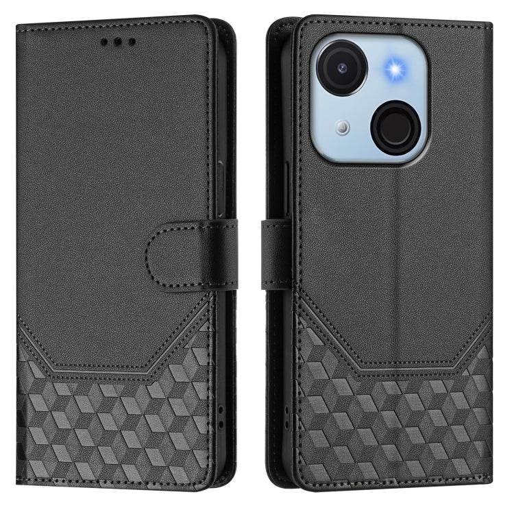 For itel A50C Honeycomb Embossing RFID Leather Phone Case