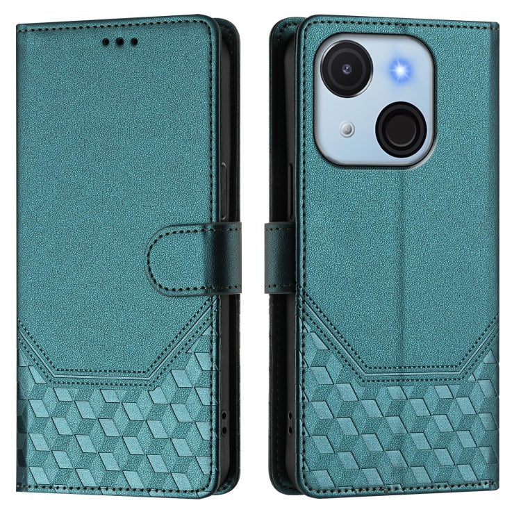 For itel A50C Honeycomb Embossing RFID Leather Phone Case