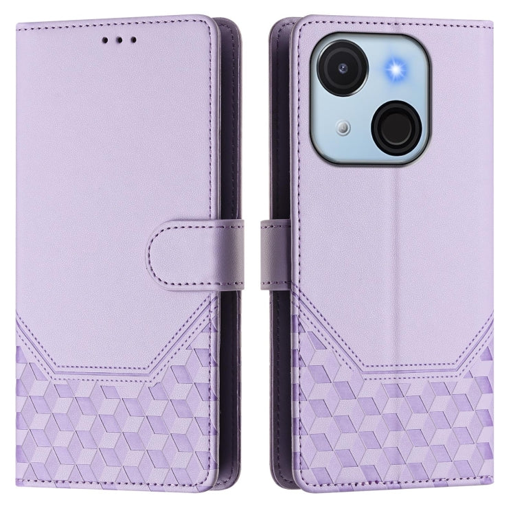 For itel A50C Honeycomb Embossing RFID Leather Phone Case