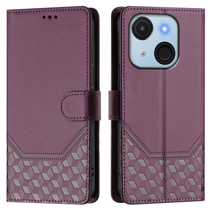 For itel A50C Honeycomb Embossing RFID Leather Phone Case