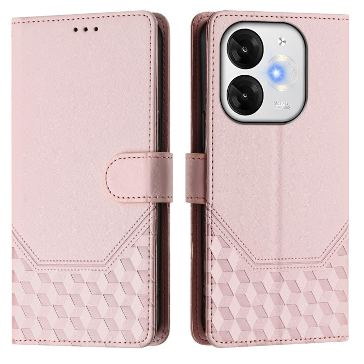 For itel A80 4G Honeycomb Embossing RFID Leather Phone Case