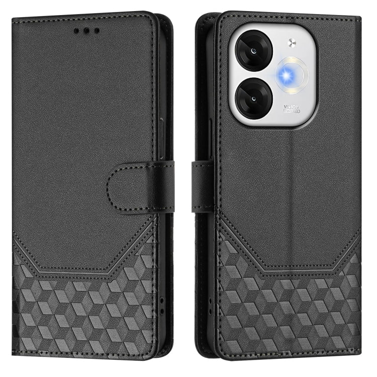 For itel A80 4G Honeycomb Embossing RFID Leather Phone Case