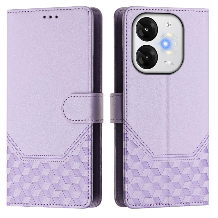 For itel A80 4G Honeycomb Embossing RFID Leather Phone Case