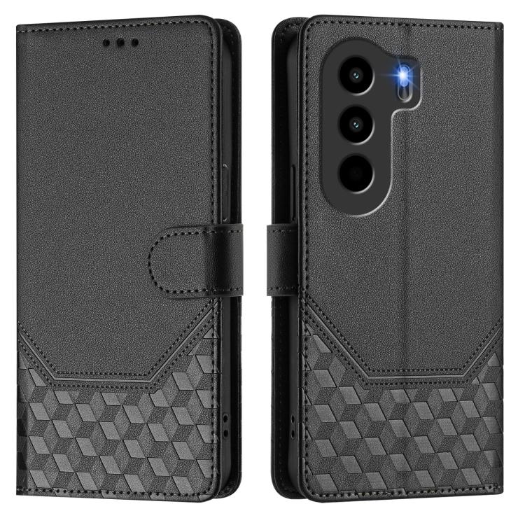 For itel Power 70 Honeycomb Embossing RFID Leather Phone Case