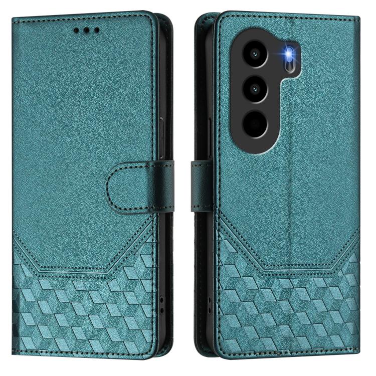 For itel Power 70 Honeycomb Embossing RFID Leather Phone Case