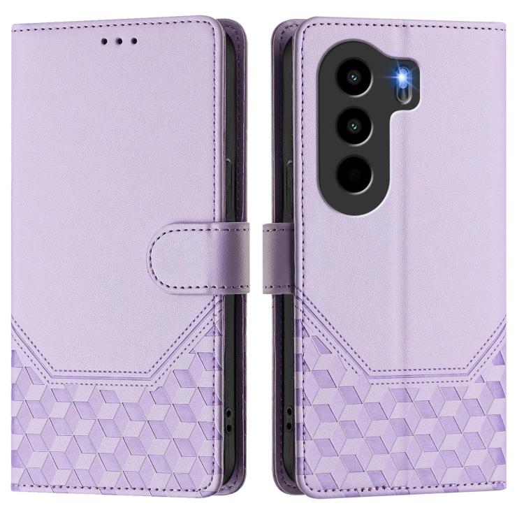 For itel Power 70 Honeycomb Embossing RFID Leather Phone Case