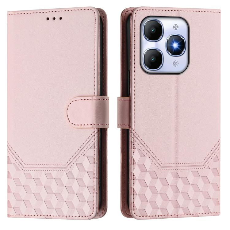 For itel A90 4G Honeycomb Embossing RFID Leather Phone Case