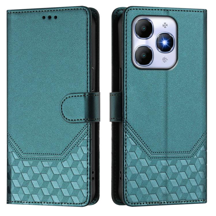 For itel A90 4G Honeycomb Embossing RFID Leather Phone Case