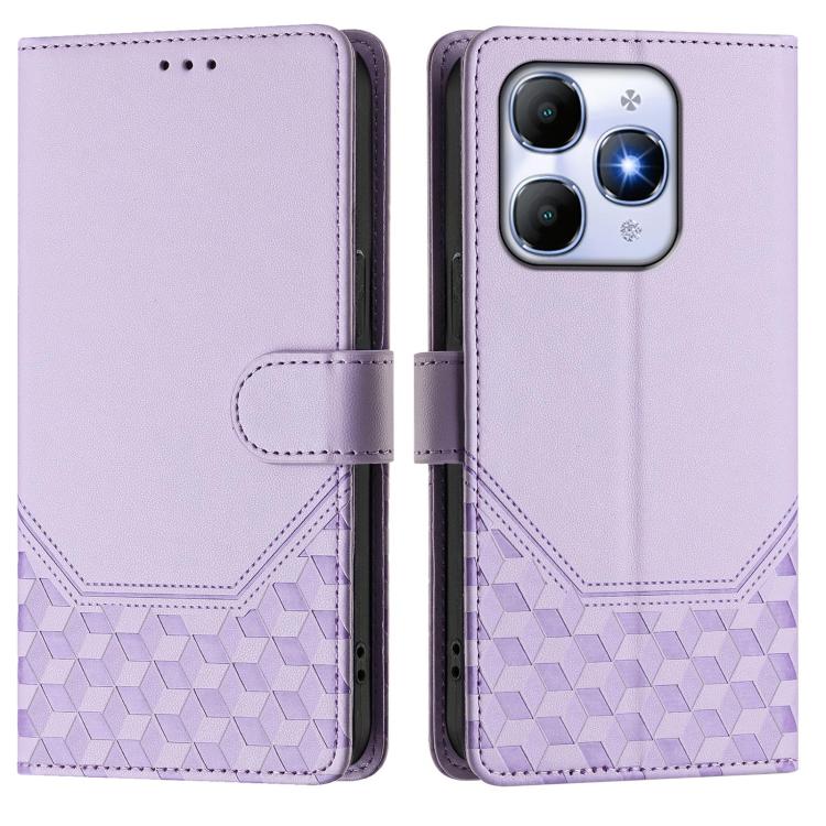 For itel A90 4G Honeycomb Embossing RFID Leather Phone Case