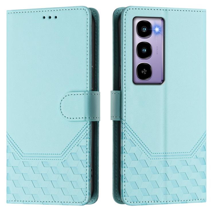 For itel City 100 Honeycomb Embossing RFID Leather Phone Case