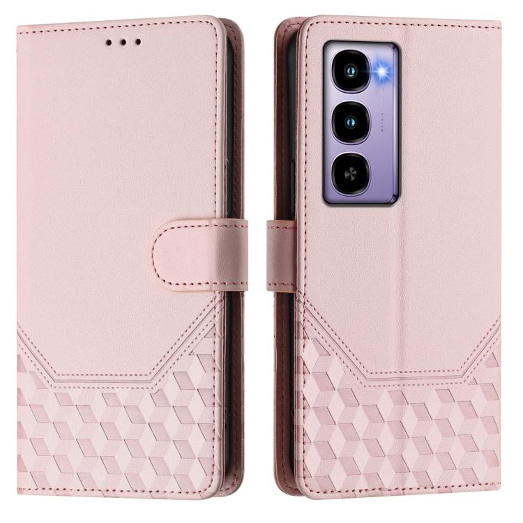 For itel City 100 Honeycomb Embossing RFID Leather Phone Case
