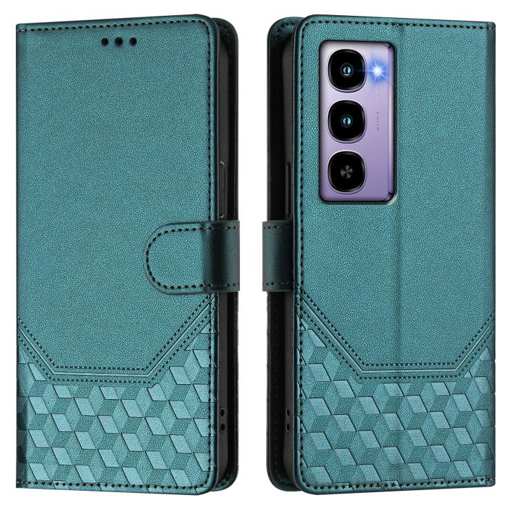 For itel City 100 Honeycomb Embossing RFID Leather Phone Case