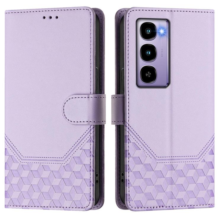 For itel City 100 Honeycomb Embossing RFID Leather Phone Case