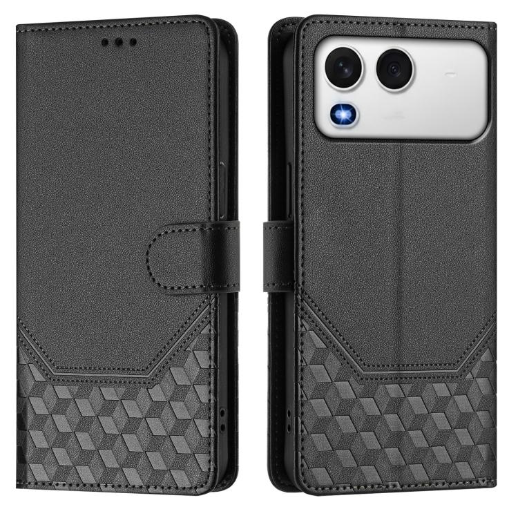 For itel A200 4G / A200+ 4G Honeycomb Embossing RFID Leather Phone Case
