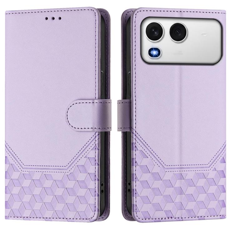 For itel A200 4G / A200+ 4G Honeycomb Embossing RFID Leather Phone Case