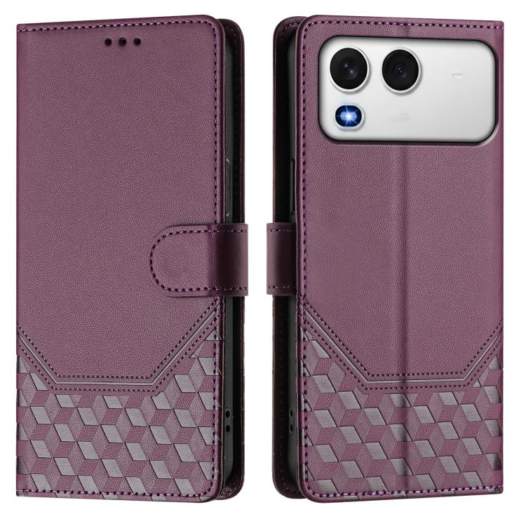 For itel A200 4G / A200+ 4G Honeycomb Embossing RFID Leather Phone Case