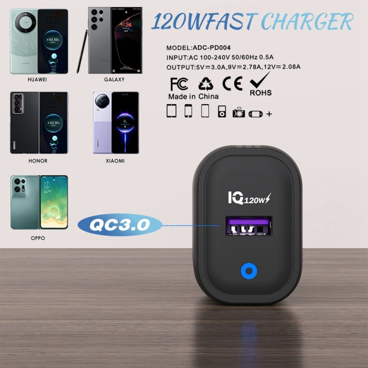120W USB Fast Charger, Plug:US Plug