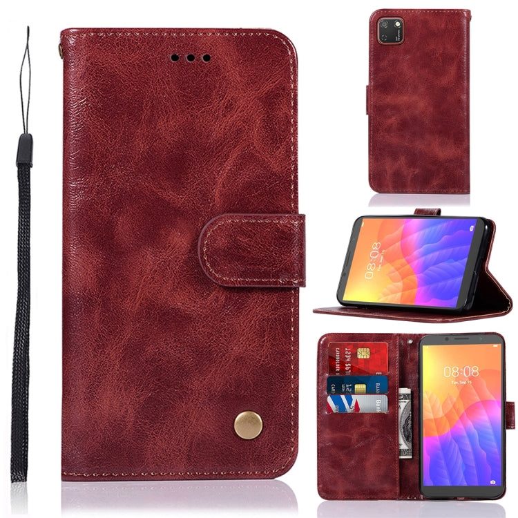 For Huawei Y5P / Honor 9S Copper Buckle Retro Crazy Horse Texture Horizontal Flip Leather Case with Holder & Card Slots & Wallet