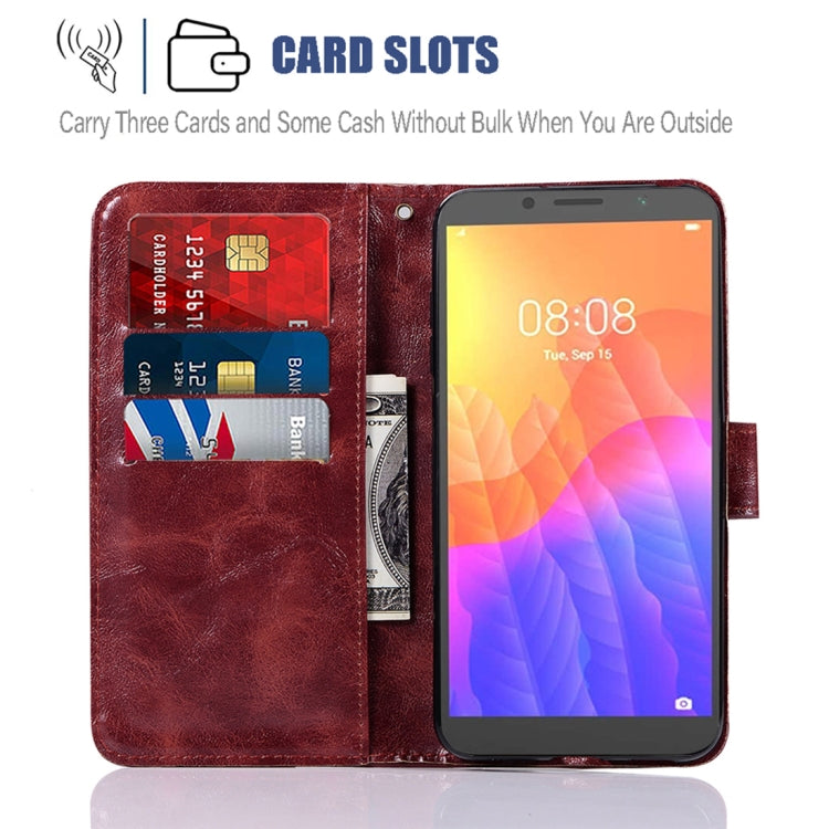 For Huawei Y5P / Honor 9S Copper Buckle Retro Crazy Horse Texture Horizontal Flip Leather Case with Holder & Card Slots & Wallet