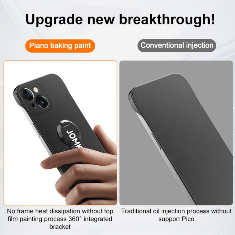 For iPhone 15 Baking Varnish 360 Rotate Holder No Frame PC Phone Case