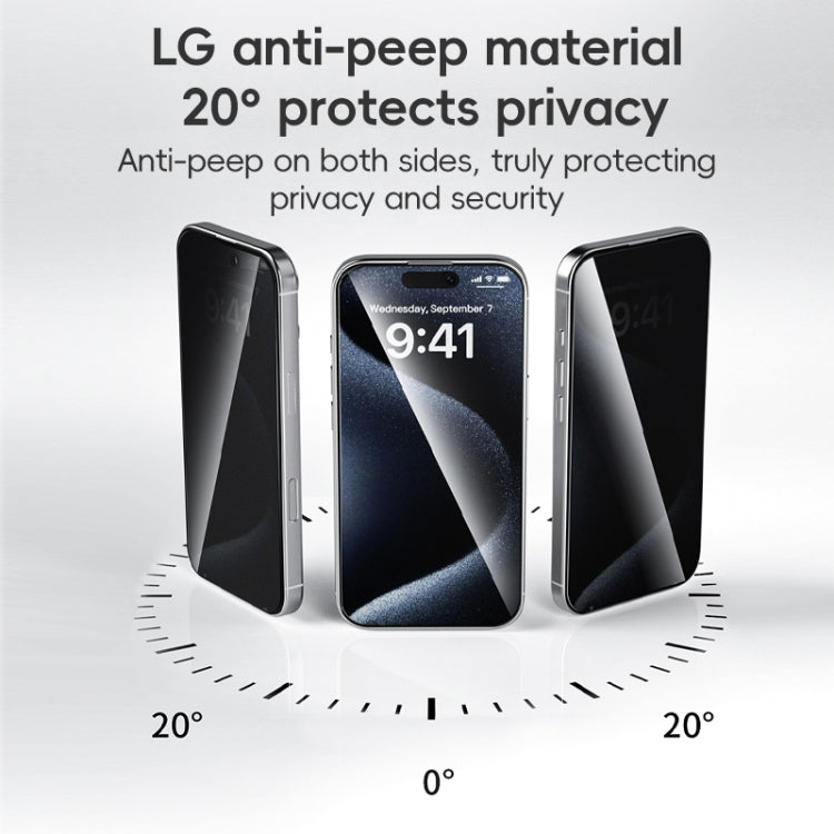 For iPhone 16 Pro Max ZGA 0.33mm 2.5D Anti-static Privacy Tempered Glass Film