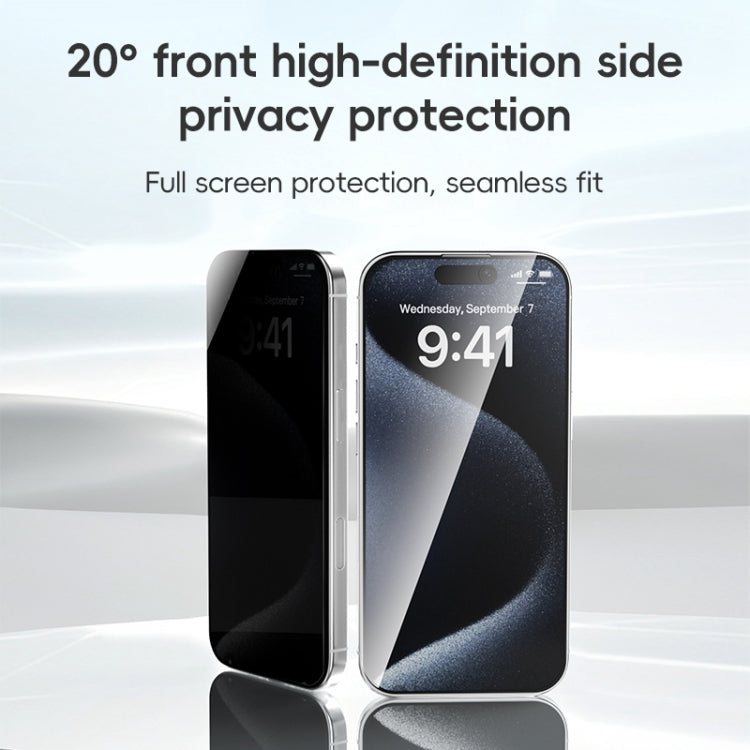 For iPhone 16 ZGA 0.33mm 2.5D Anti-static Privacy Tempered Glass Film