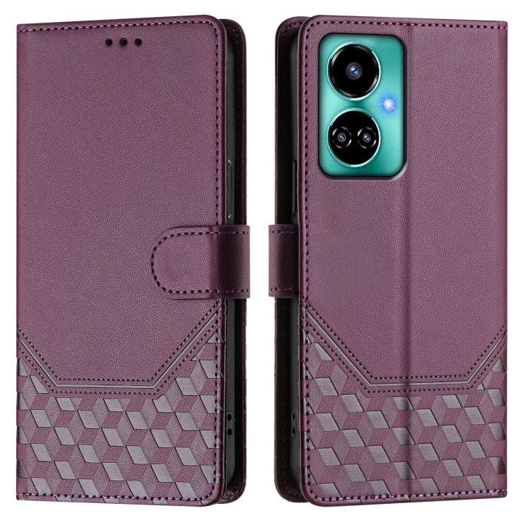 For Tecno Camon 19 / Camon 19 Pro 5G Honeycomb Embossing RFID Leather Phone Case